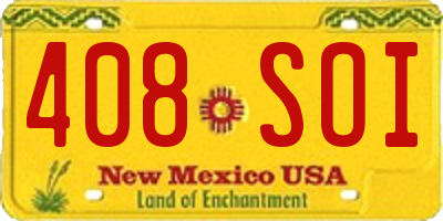 NM license plate 408SOI