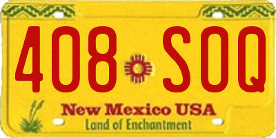 NM license plate 408SOQ