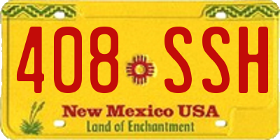 NM license plate 408SSH