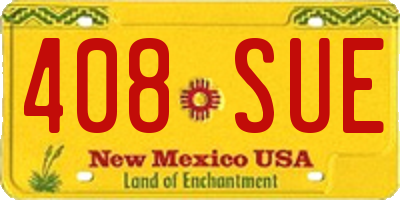 NM license plate 408SUE