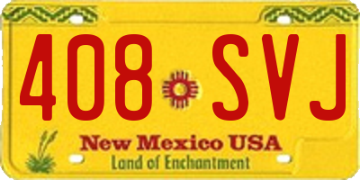 NM license plate 408SVJ