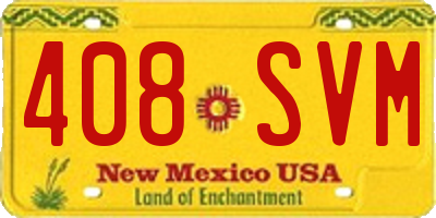 NM license plate 408SVM