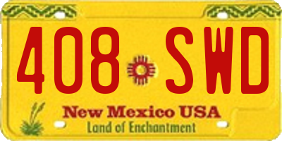 NM license plate 408SWD