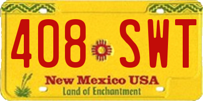 NM license plate 408SWT