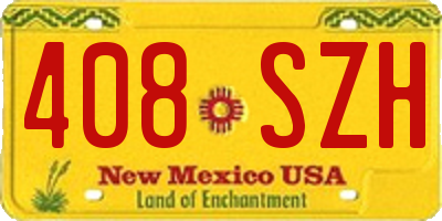 NM license plate 408SZH