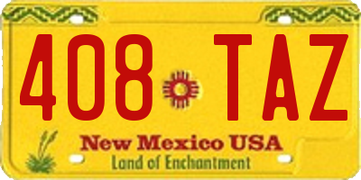 NM license plate 408TAZ