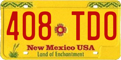 NM license plate 408TDO