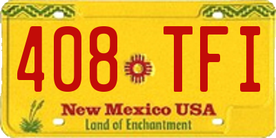 NM license plate 408TFI