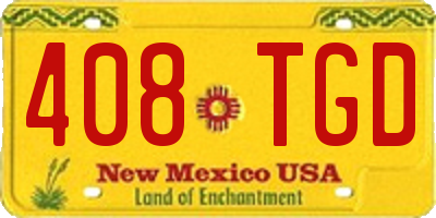NM license plate 408TGD