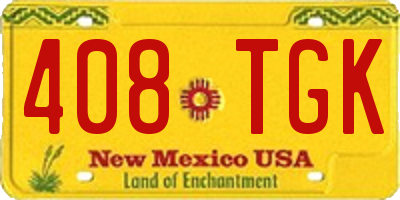 NM license plate 408TGK