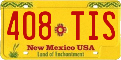 NM license plate 408TIS