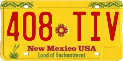 NM license plate 408TIV