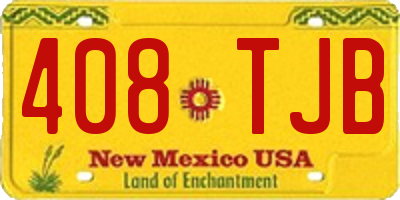 NM license plate 408TJB