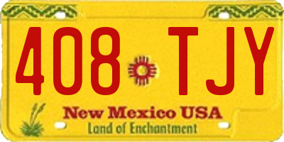NM license plate 408TJY