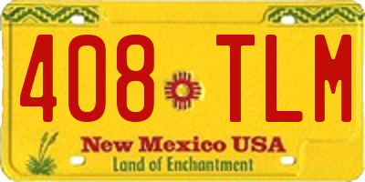 NM license plate 408TLM