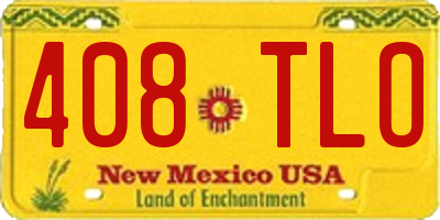 NM license plate 408TLO