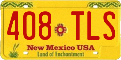 NM license plate 408TLS