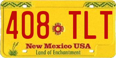 NM license plate 408TLT