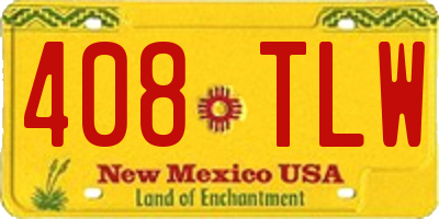 NM license plate 408TLW