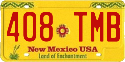 NM license plate 408TMB