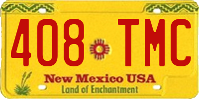NM license plate 408TMC