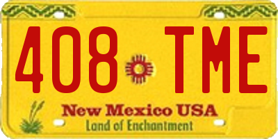 NM license plate 408TME