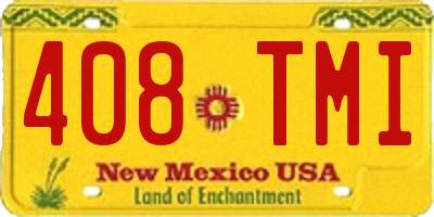 NM license plate 408TMI
