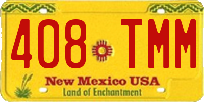 NM license plate 408TMM