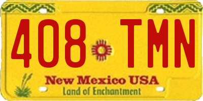 NM license plate 408TMN