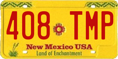 NM license plate 408TMP