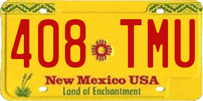 NM license plate 408TMU
