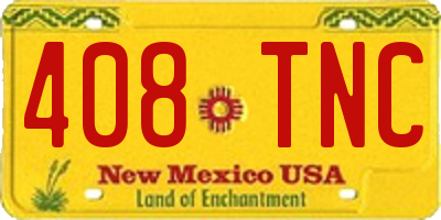 NM license plate 408TNC
