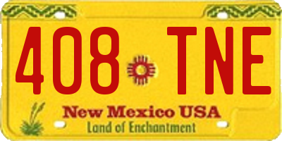 NM license plate 408TNE