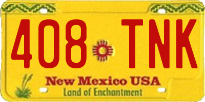 NM license plate 408TNK