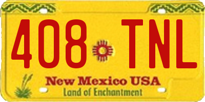 NM license plate 408TNL