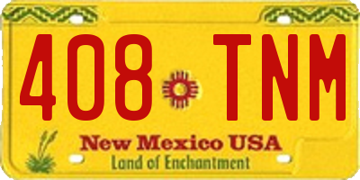 NM license plate 408TNM