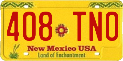 NM license plate 408TNO