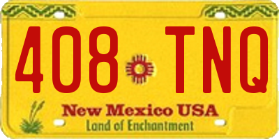NM license plate 408TNQ
