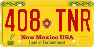 NM license plate 408TNR