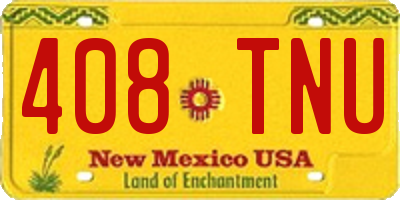 NM license plate 408TNU
