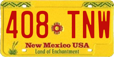 NM license plate 408TNW