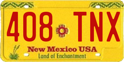 NM license plate 408TNX