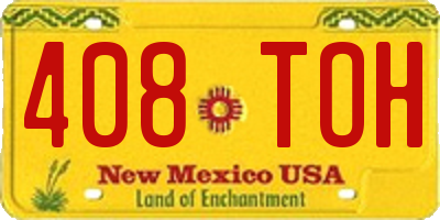 NM license plate 408TOH