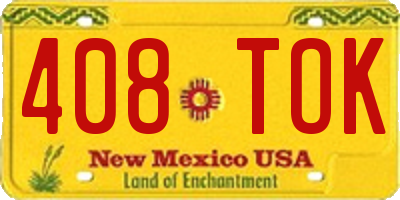 NM license plate 408TOK