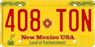 NM license plate 408TON