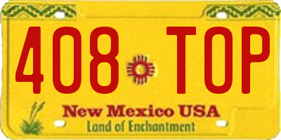 NM license plate 408TOP