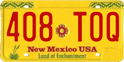 NM license plate 408TOQ