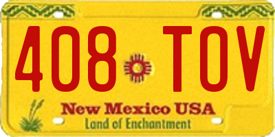 NM license plate 408TOV