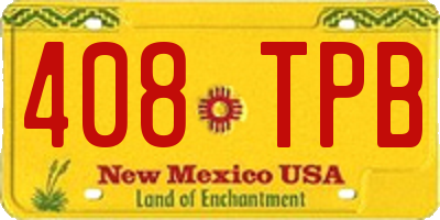 NM license plate 408TPB