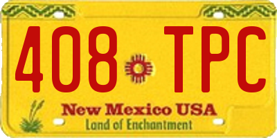 NM license plate 408TPC